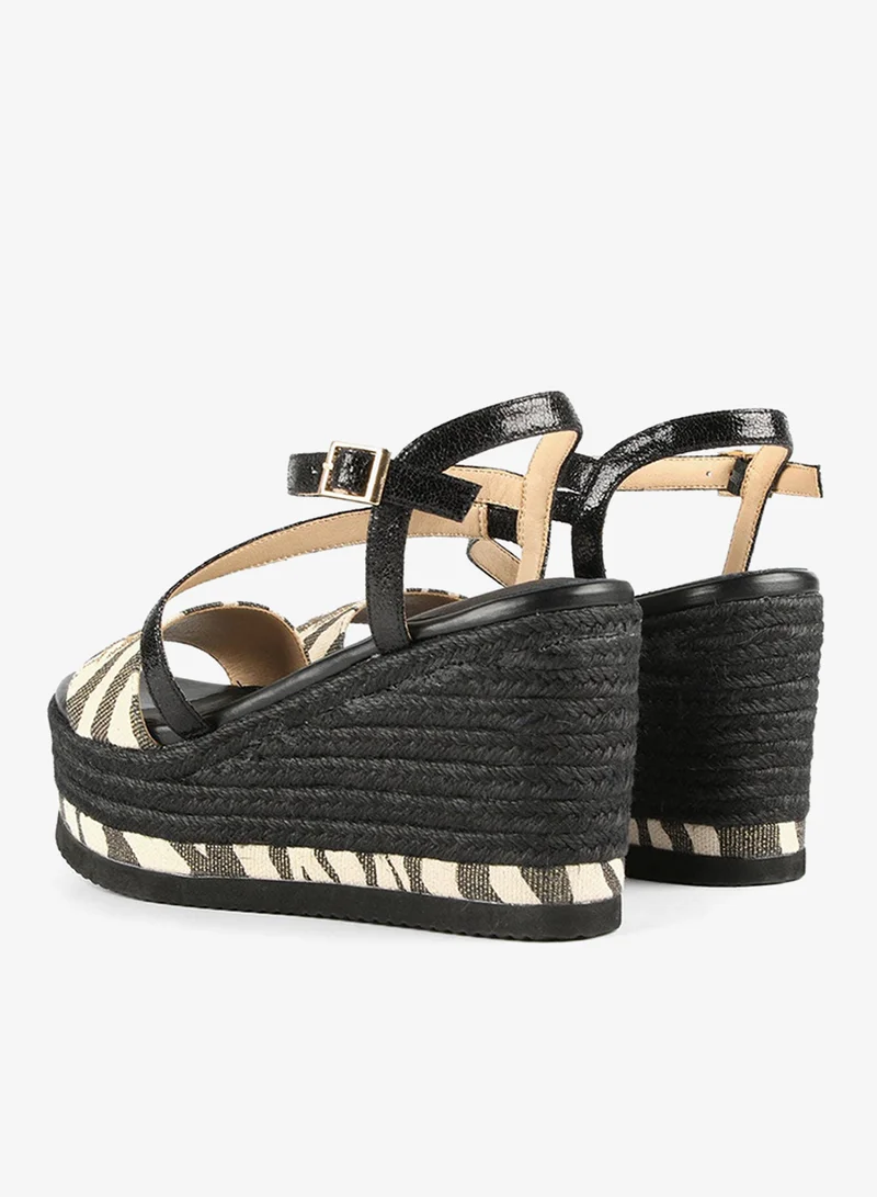Lola Casademunt Animal print wedge sandals