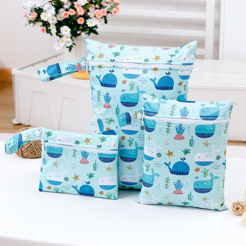 Happy Flute 3 Set Wet Bag Storage Bag Zipper Waterproof Washable Travel Bags  Beach  Pool  Gym Bag For Cloth Diaper  Swimsuits & Wet Clothes (Ef696) - Image 3