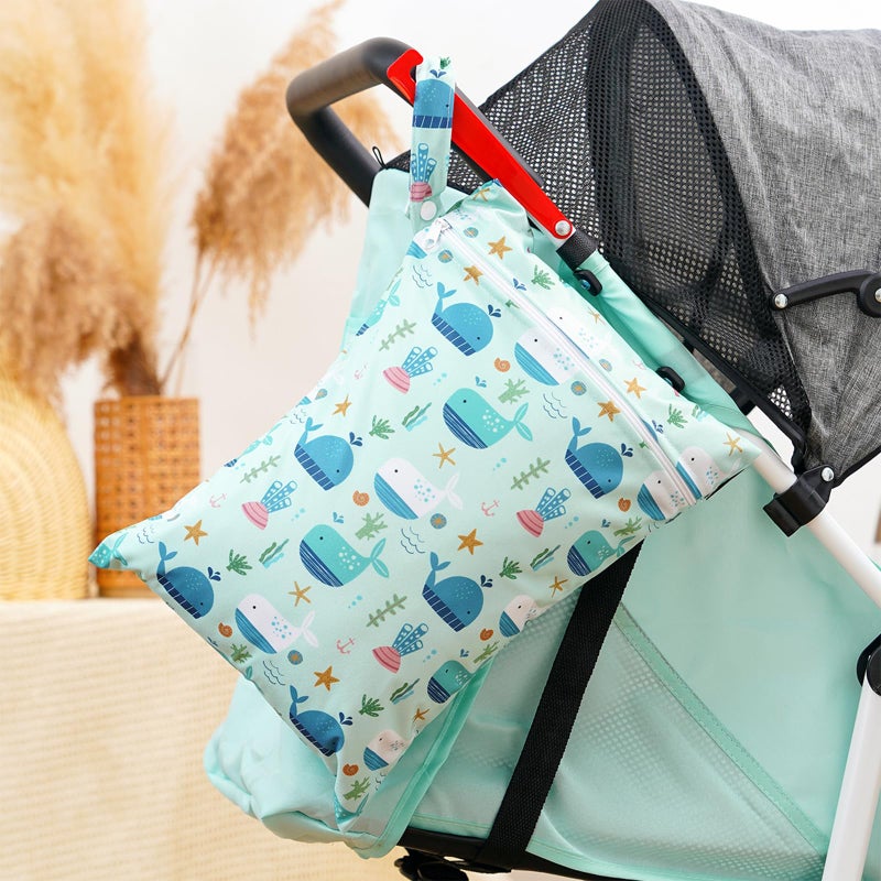 Happy Flute 3 Set Wet Bag Storage Bag Zipper Waterproof Washable Travel Bags  Beach  Pool  Gym Bag For Cloth Diaper  Swimsuits & Wet Clothes (Ef696) - Image 5