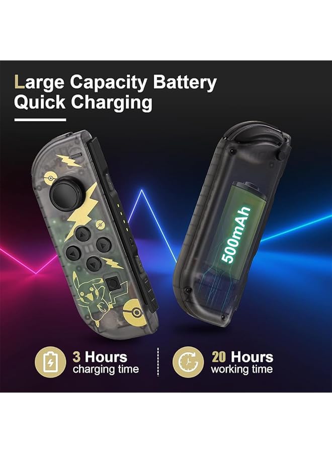 YARDHOBI Joy Con Controller Compatible For Switch Wireless Joypad Replacement For Switch Joycon Left Right Remote For Switch Controllers Joycon Support Sports Dual Vibration/Wake Up/Motion Control (Black) - Image 3