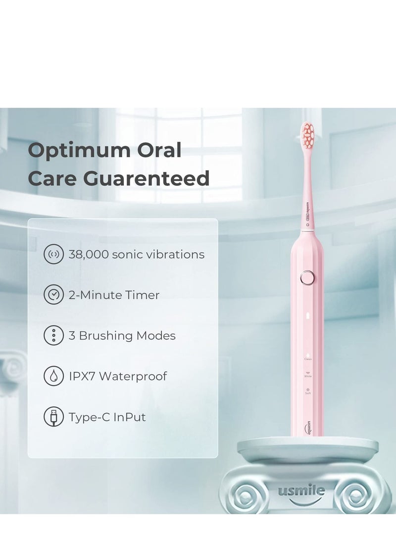 usmile - USB Rechargeable Sonic Toothbrush for Adults with Smart Timer, Whitening Powered Toothbrush with Travel Case One Charge Lasts for 6 Months - Image 1