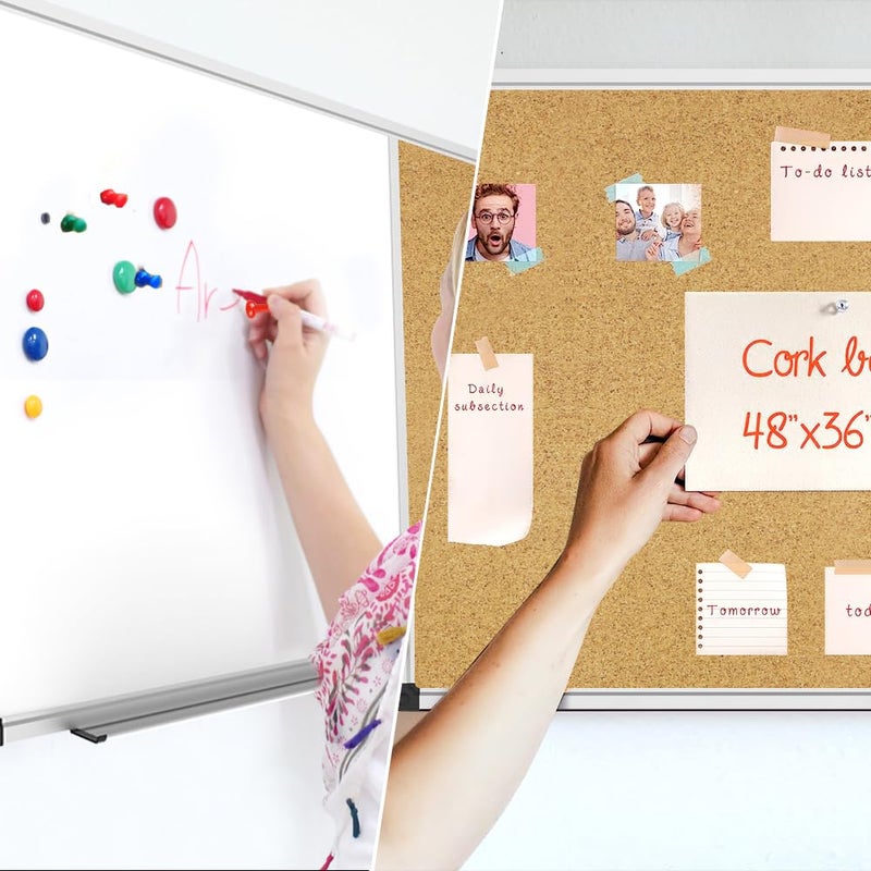 XBoard Magnetic whiteboard 36 x 24 - Combo Whiteboard Dry Erase Board Cork Board 36 x 24 - Image 5