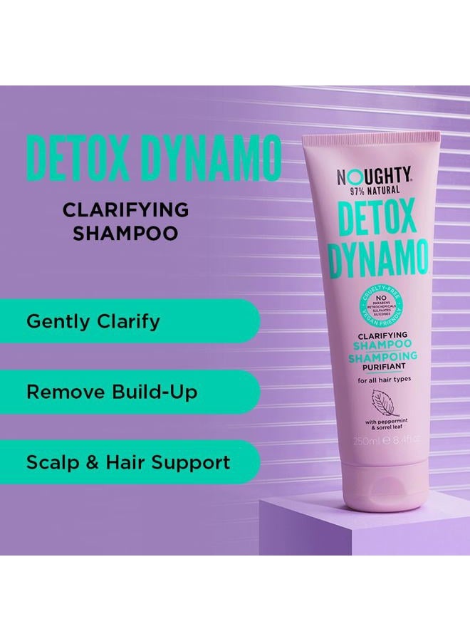 NOUGHTY 97% Natural, Detox Dynamo Clarifying Shampoo, Sulphate Free Vegan Haircare, Refreshing Residue Removing Hair Cleanser, Suitable for Every Day Use, with Peppermint & Sorrel Leaf 250ml - Image 2