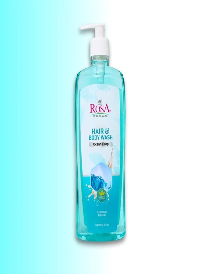 Rosa Ocean Drop Hair & Body Wash For Unisex | Lemon, Vitamin-E & Mix Fruit Cleansing and Revitalizing I Bright Skin I Unisex - (Pack of 1-500) ml - Image 5