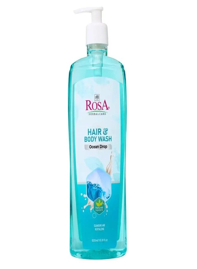 Rosa Ocean Drop Hair & Body Wash For Unisex | Lemon, Vitamin-E & Mix Fruit Cleansing and Revitalizing I Bright Skin I Unisex - (Pack of 1-500) ml - Image 1