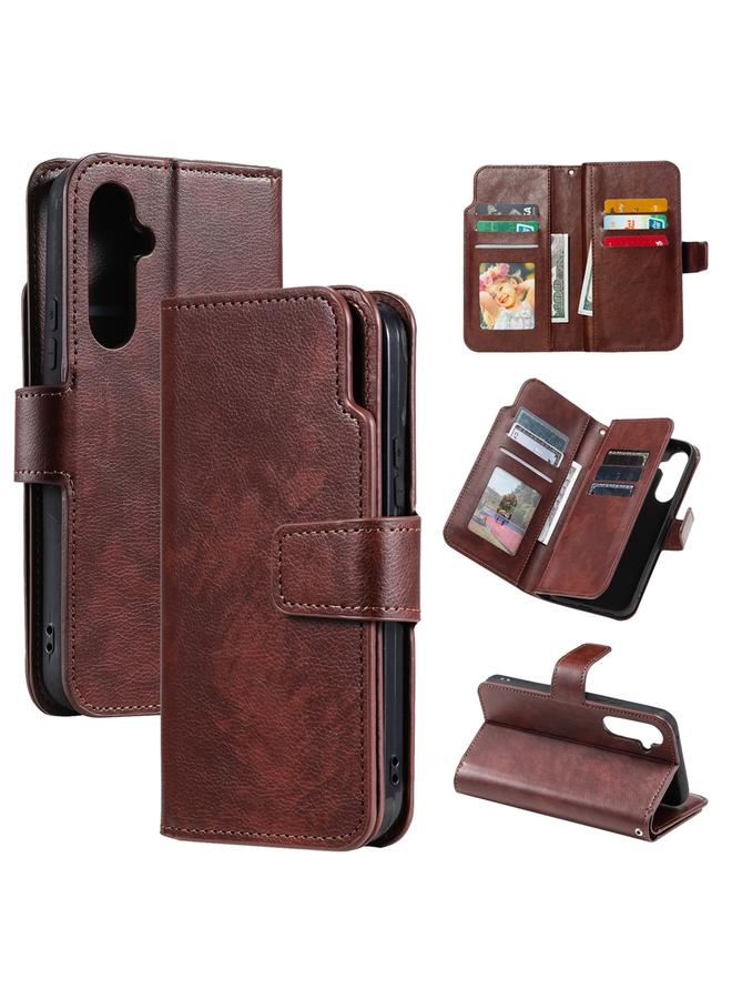 اس-توب جراب هاتف جلدي ثلاثي الطي لهاتف Samsung Galaxy S24 5G، يتسع لـ 9 بطاقات - Image 1