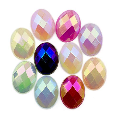 Summer-Ray.com Summer-Ray Glossy Pearlized Oval Rhinestones 8mm x 6mm Assorted Color 500pcs Rhinestones Value Pack - Image 1