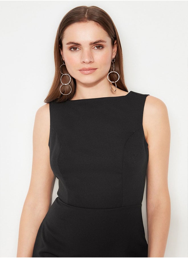 trendyol - Black Fitted Woven Elegant Evening Dress TPRSS21EL0023 - Image 1
