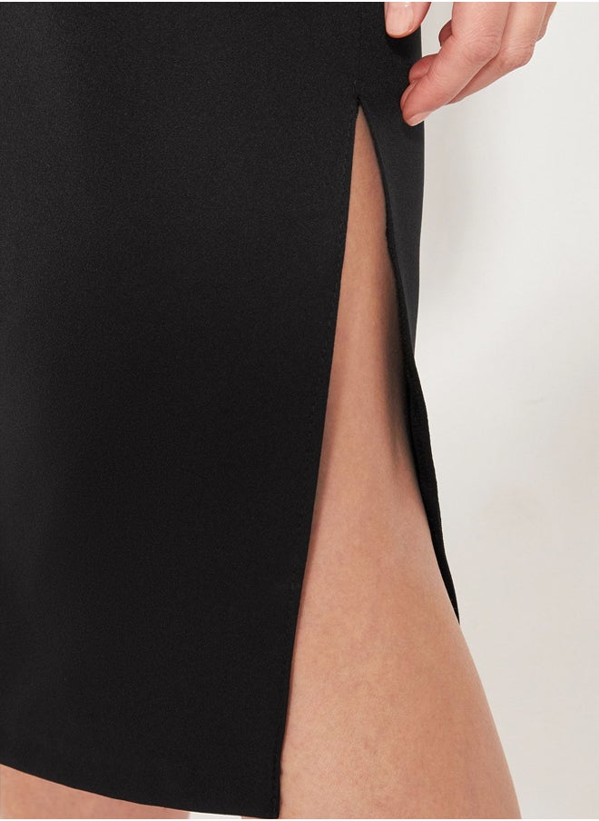 trendyol - Black Fitted Woven Elegant Evening Dress TPRSS21EL0023 - Image 1