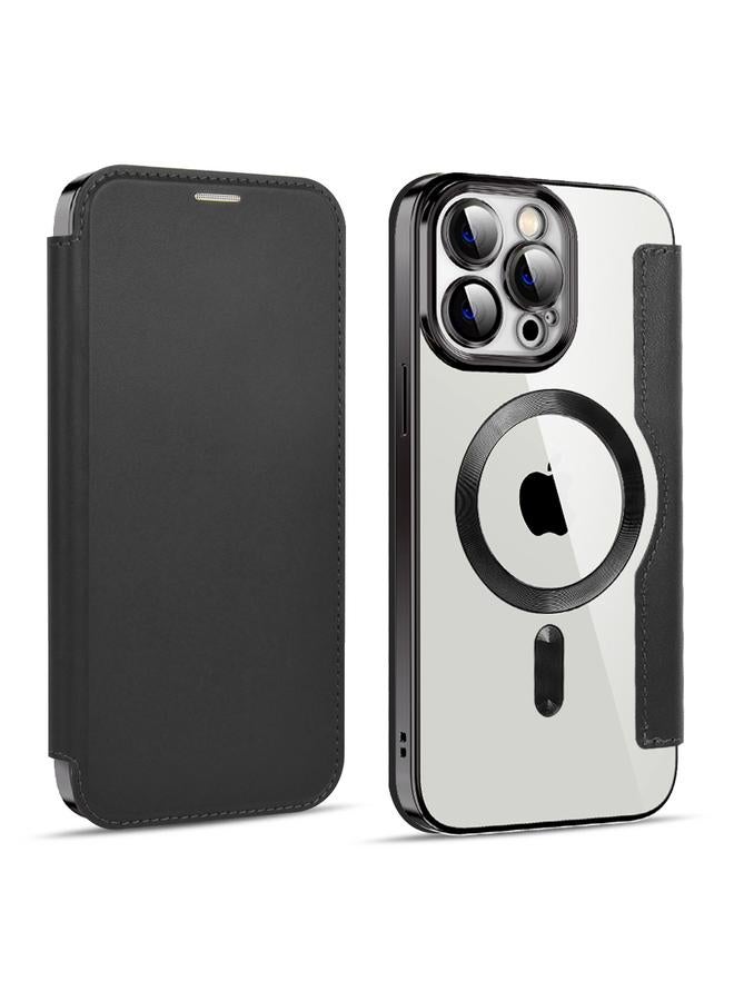 S-TOP Case For iPhone 12 Pro MagSafe Magnetic RFID Anti-theft Leather Phone Case - Image 1