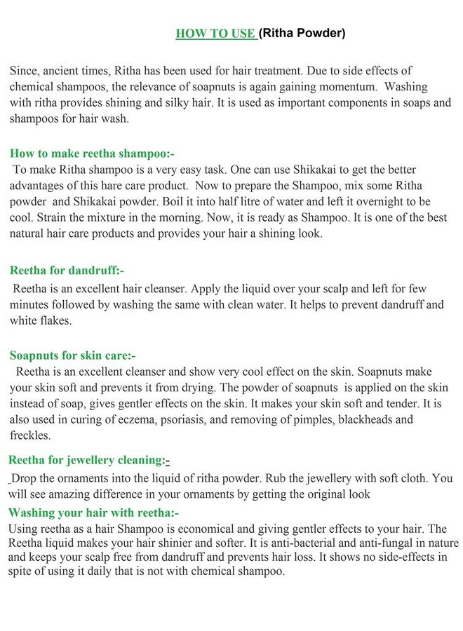 Online Quality Store Reetha Powder-100G |Organic Reetha Powder For Hair Growth|Aritha|Reetha|Ritha|Soapnuts (Sapindus Mukorossi) Powder For Silky & Smooth Hairs|Ritha Powder For Hair (Soap Nut) - Image 2