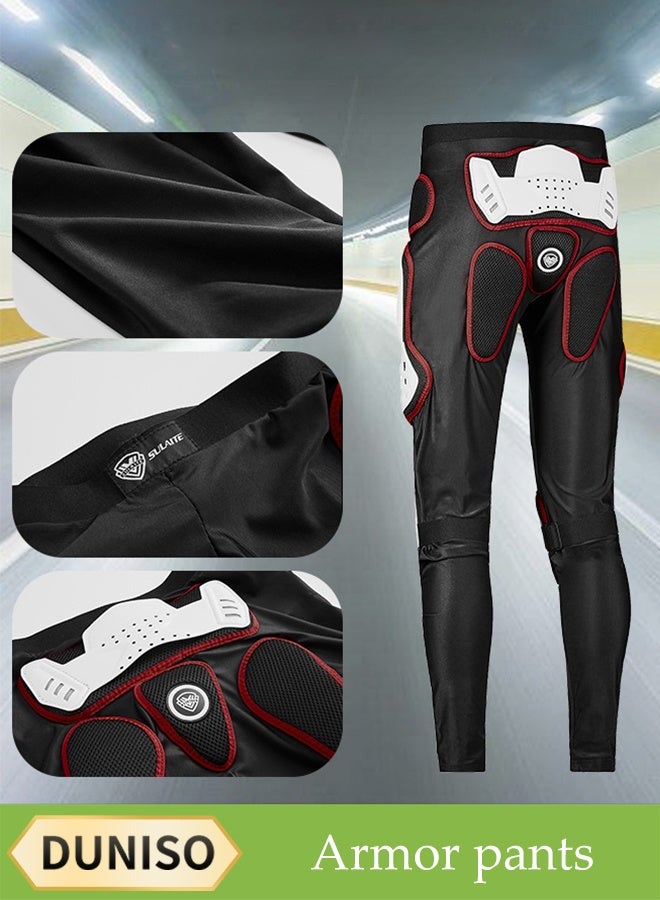 DUNISO Motorcycle Riding Armor Racing Pants Extreme Sports Pulley Anti Fall Anti Collision Pants Off-Road Equipment Motorcycle Armor Pants, Anti-Fall Breathable Off-Road Riding Hip Support Pants Suitable For Cycling, Skiing, Skating And Other Outdoor Sports, L  - Image 1