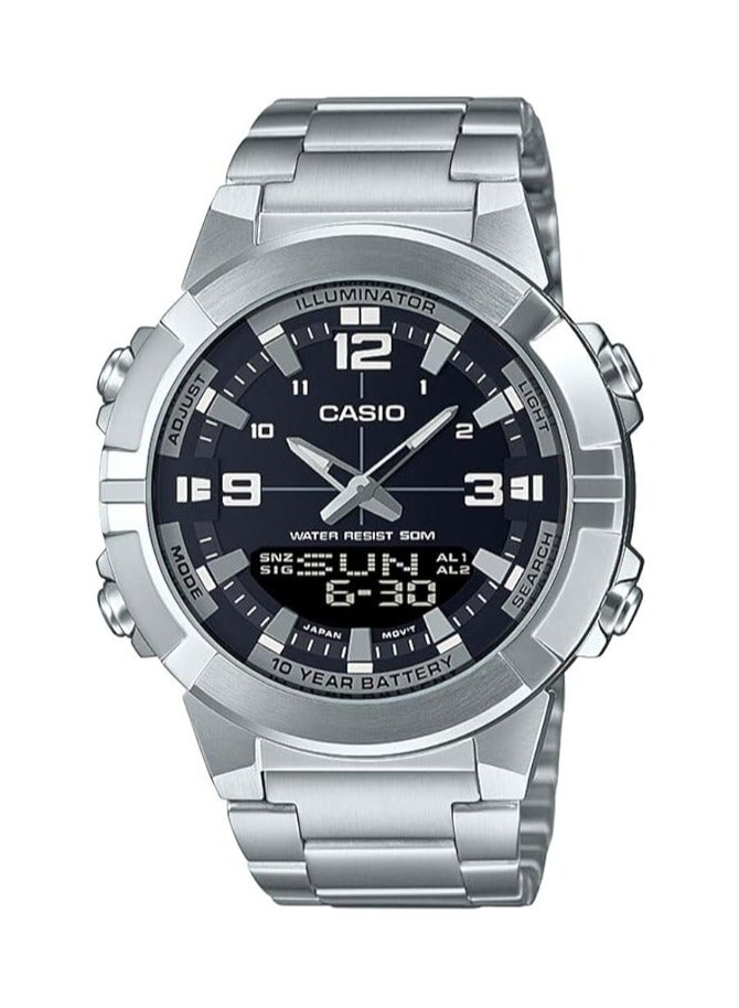 CASIO Stainless Steel Band Analog Digital AMW-870D-1A - Image 1
