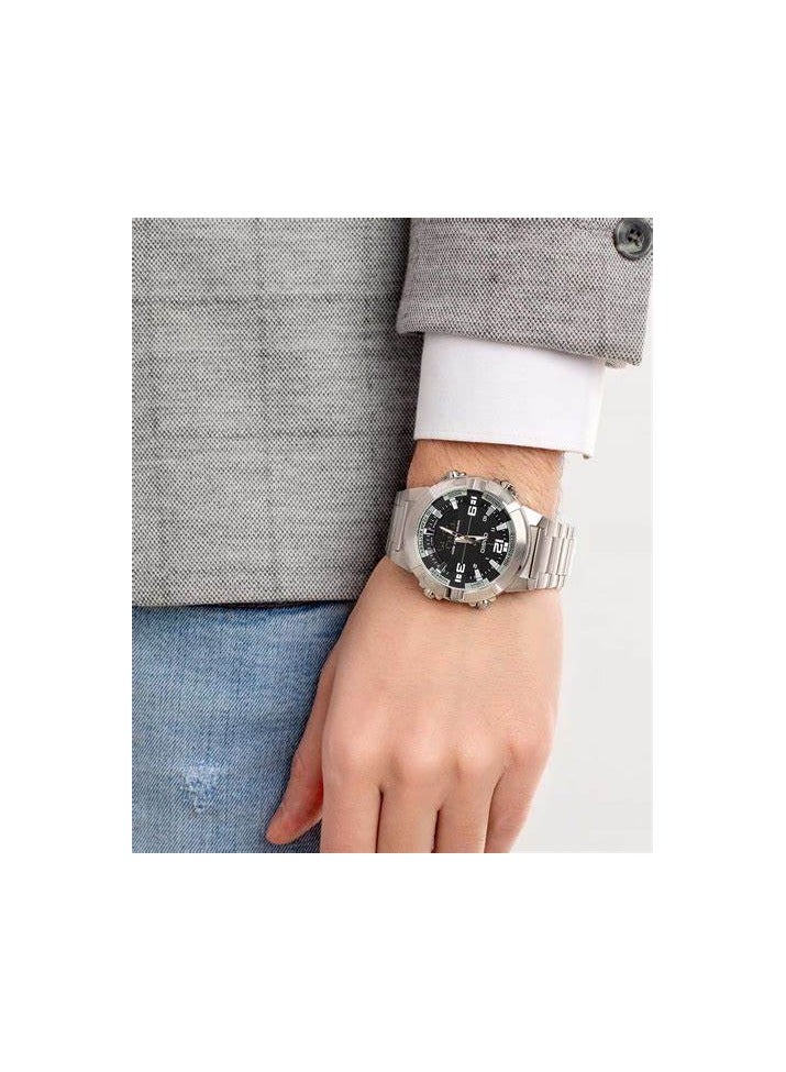 CASIO Stainless Steel Band Analog Digital AMW-870D-1A - Image 2