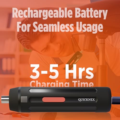 Quicknex Automatic Electric Screwdriver Set for Professional and Home use with Rechargeable 2000 mah Lithium Power I Portable Screw Machine Kit with 33 bits, 360 RPM, 4.2V Battery - Image 3