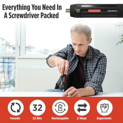 Quicknex Automatic Electric Screwdriver Set for Professional and Home use with Rechargeable 2000 mah Lithium Power I Portable Screw Machine Kit with 33 bits, 360 RPM, 4.2V Battery - Image 5