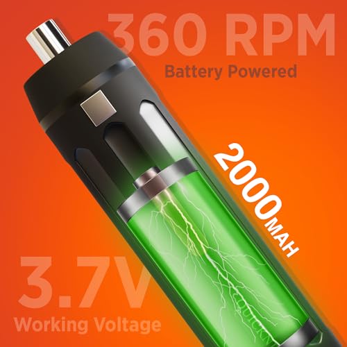 Quicknex Automatic Electric Screwdriver Set for Professional and Home use with Rechargeable 2000 mah Lithium Power I Portable Screw Machine Kit with 33 bits, 360 RPM, 4.2V Battery - Image 2