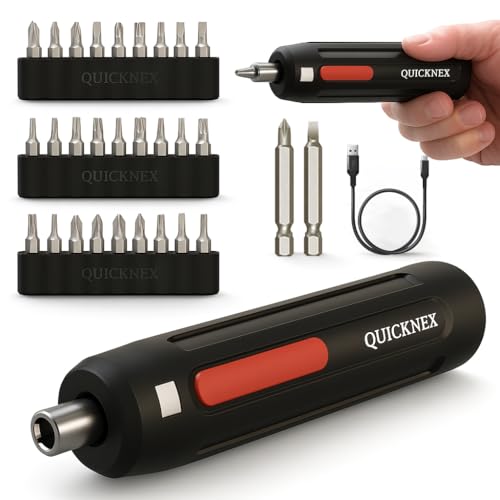Quicknex Automatic Electric Screwdriver Set for Professional and Home use with Rechargeable 2000 mah Lithium Power I Portable Screw Machine Kit with 33 bits, 360 RPM, 4.2V Battery - Image 1