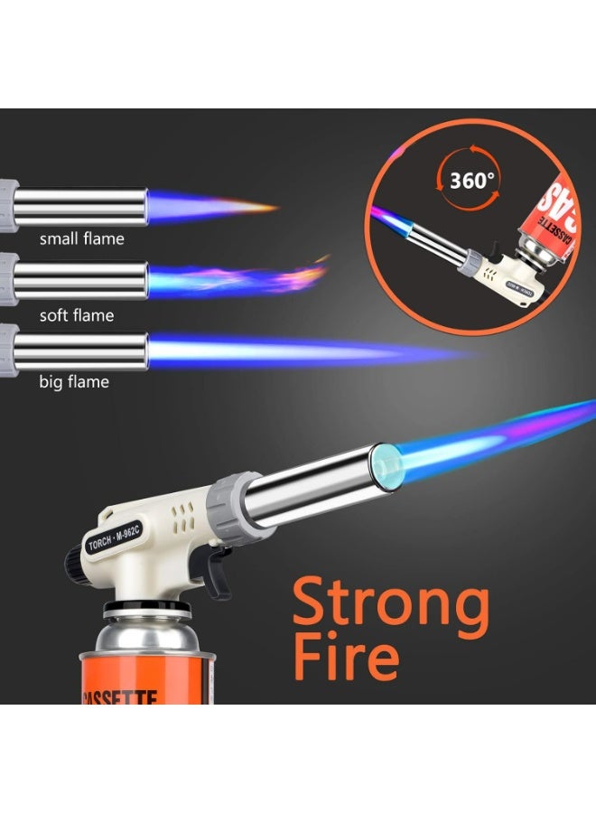 Genzy Culinary Professional Kitchen Butane Torch, Upgrade Creme Brulee Blow Torch for Cooking, Adjustable Flame with Reverse Use (Butane Gas Not Included) - Image 3