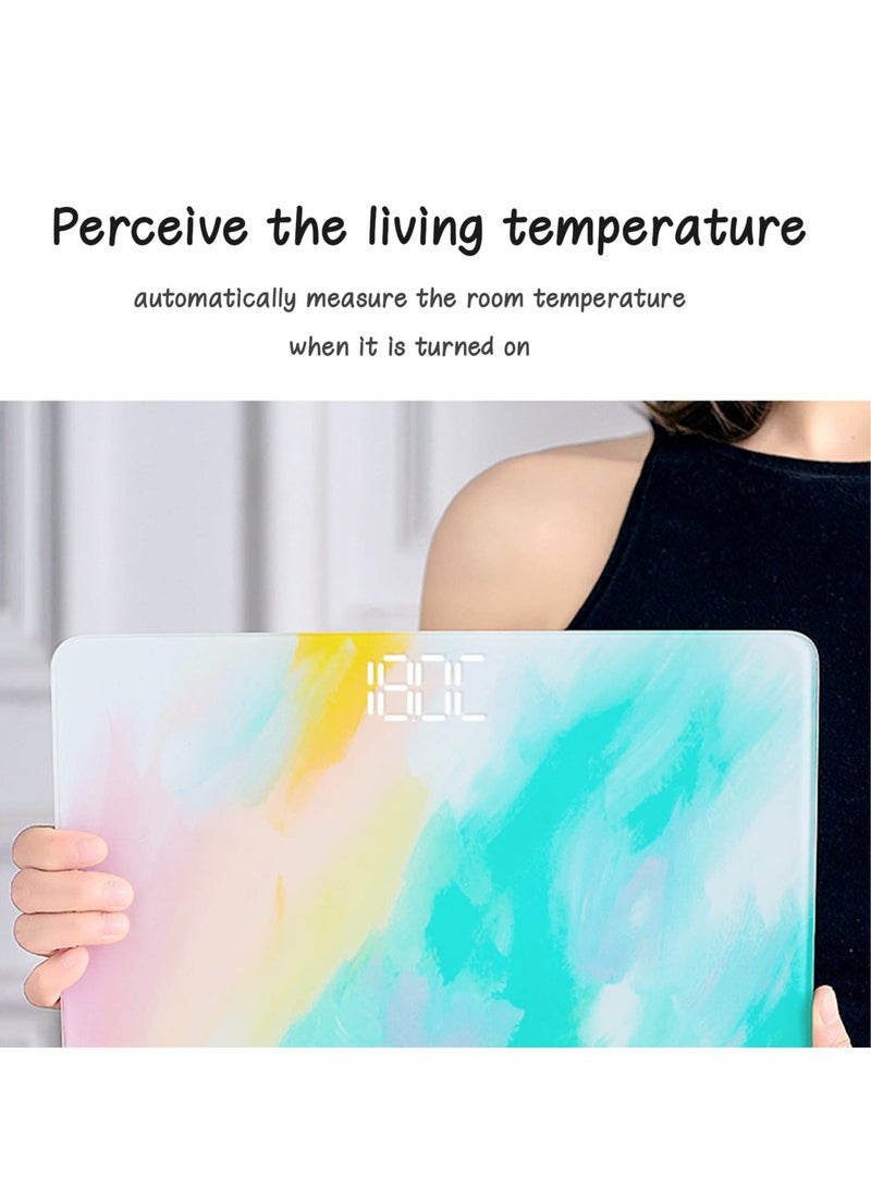 Barakah Colorful Ultra Wide Platform Scale for Body Weight, Portable Digital Bathroom Scale, Pretty Small Travel Scales for Your Personal Health, Gifts for Women (A) - Image 5