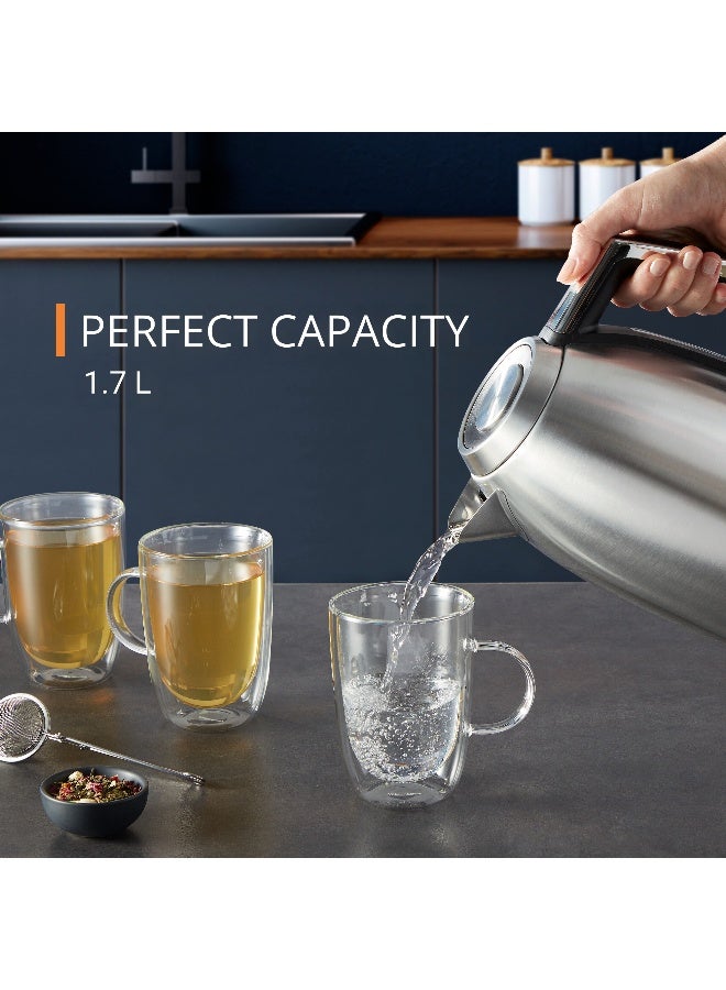 KRUPS Excellence Kettle | 1.7 L Capacity | 2400W | Easy-Open Lid | Precision Spout | 360° Rotational Base | Visible Water Level | Brushed Metal Finish | Bw552Dm0 1.7 L 2400 W BW552DM0 Stainless steel - Image 3
