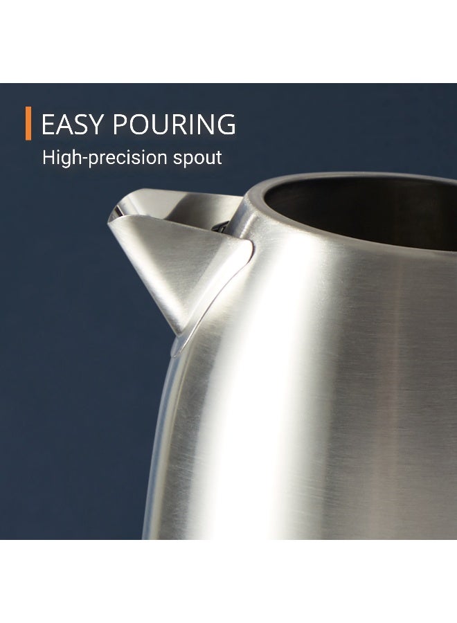 KRUPS Excellence Kettle | 1.7 L Capacity | 2400W | Easy-Open Lid | Precision Spout | 360° Rotational Base | Visible Water Level | Brushed Metal Finish | Bw552Dm0 1.7 L 2400 W BW552DM0 Stainless steel - Image 5