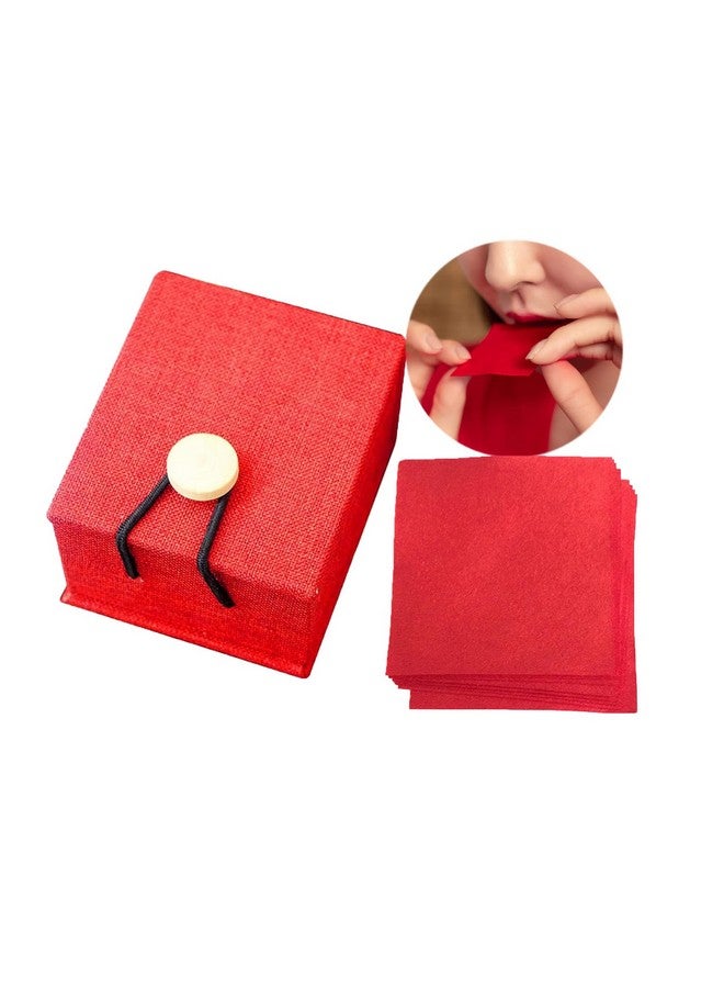 Grospe Traditional Chinese Lipstick,Chinese Ancient Style Lipstick,12 PCS Makeup Rouge Lipstick Papers,Non-stick Cup,Long-lasting Matte with Red Storage Box - Image 1