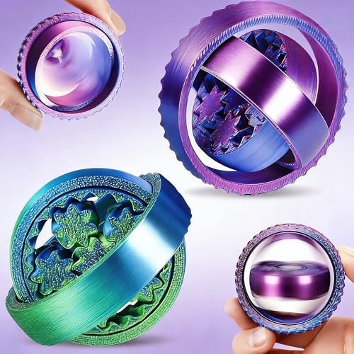 QETRABONE 2Pack 3D Printed Spinners Fidget Toys Adults Stress Relief Toys for ADHD Anxiety Sensory Needs Quiet Office Desk Toy Party Favors Birthday Goodie Bag Fillers Halloween Party Favors - Image 1