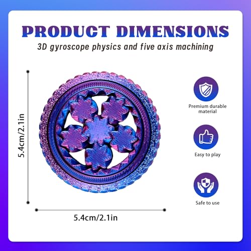 QETRABONE 2Pack 3D Printed Spinners Fidget Toys Adults Stress Relief Toys for ADHD Anxiety Sensory Needs Quiet Office Desk Toy Party Favors Birthday Goodie Bag Fillers Halloween Party Favors - Image 5