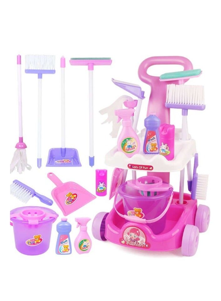 كيكو مجموعة أدوات صحية لعربة اللعب في الأماكن المغلقة للأطفال، مجموعة ألعاب تنظيف للأطفال - Image 1