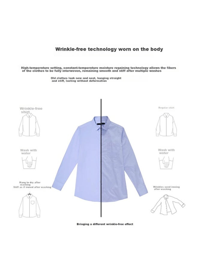 Firs Dp Non-Iron 100% Cotton Wrinkle-Resistant Men'S Long Sleeve Shirt Men'S Business Casual Long Sleeve Shirt Pure Cotton Undershirt For Work - Image 3