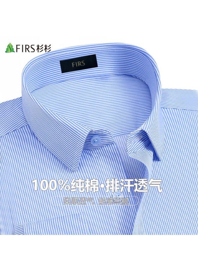 Firs Dp Non-Iron 100% Cotton Wrinkle-Resistant Men'S Long Sleeve Shirt Men'S Business Casual Long Sleeve Shirt Pure Cotton Undershirt For Work - Image 4