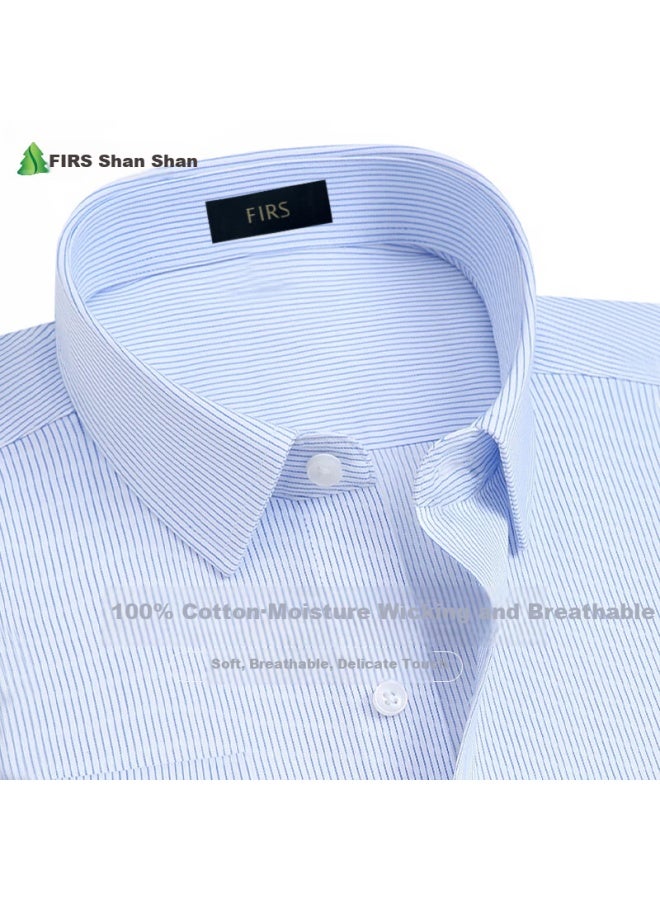 Firs Dp Non-Iron 100% Cotton Wrinkle-Resistant Men'S Long Sleeve Shirt Men'S Business Casual Long Sleeve Shirt Pure Cotton Undershirt For Work - Image 1