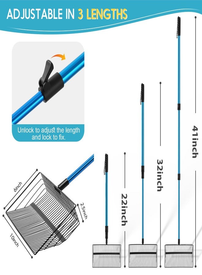 بولاردوك مجرفة ومجرفة بولاردك لفضلات الدجاج: مجرفة متينة من الفولاذ المقاوم للصدأ، مزودة بغربال رملي ومقبض قابل للتعديل لتنظيف حظائر الدجاج وفضلات الحيوانات الأليفة (22-41 بوصة) | مستلزمات الدجاج - Image 4