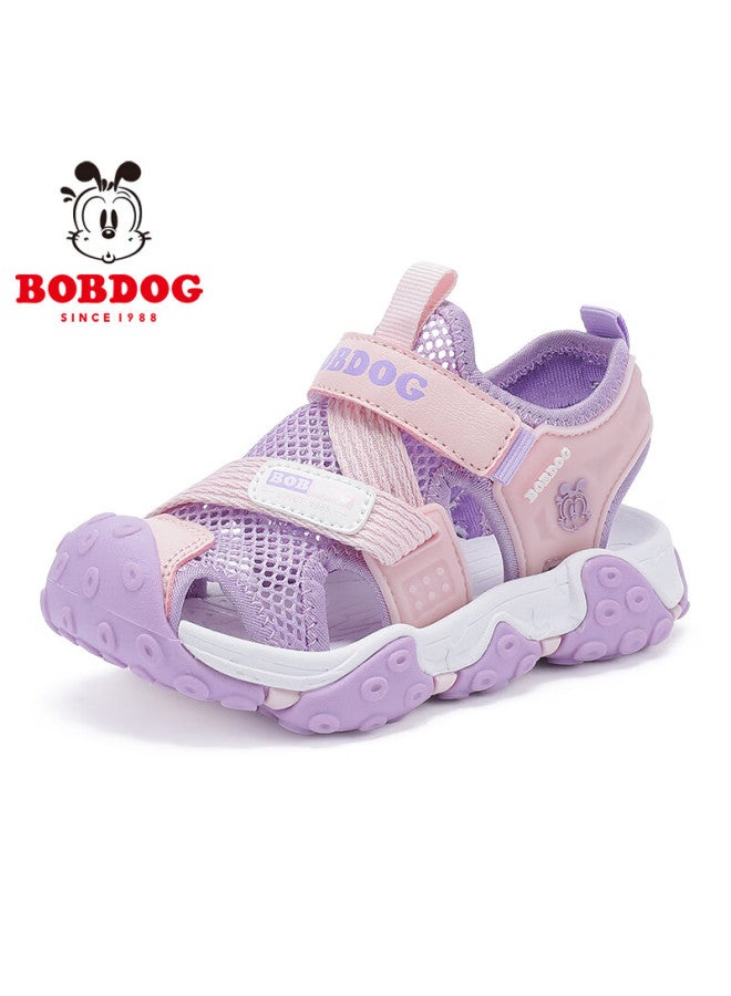 Bobdog Children's Shoes, Girls' Closed-toe Beach Sandals, Summer Soft-soled Fashionable Kids' Sandals, 105532008, Light Pink/pink Purple, Size 28 - Image 4