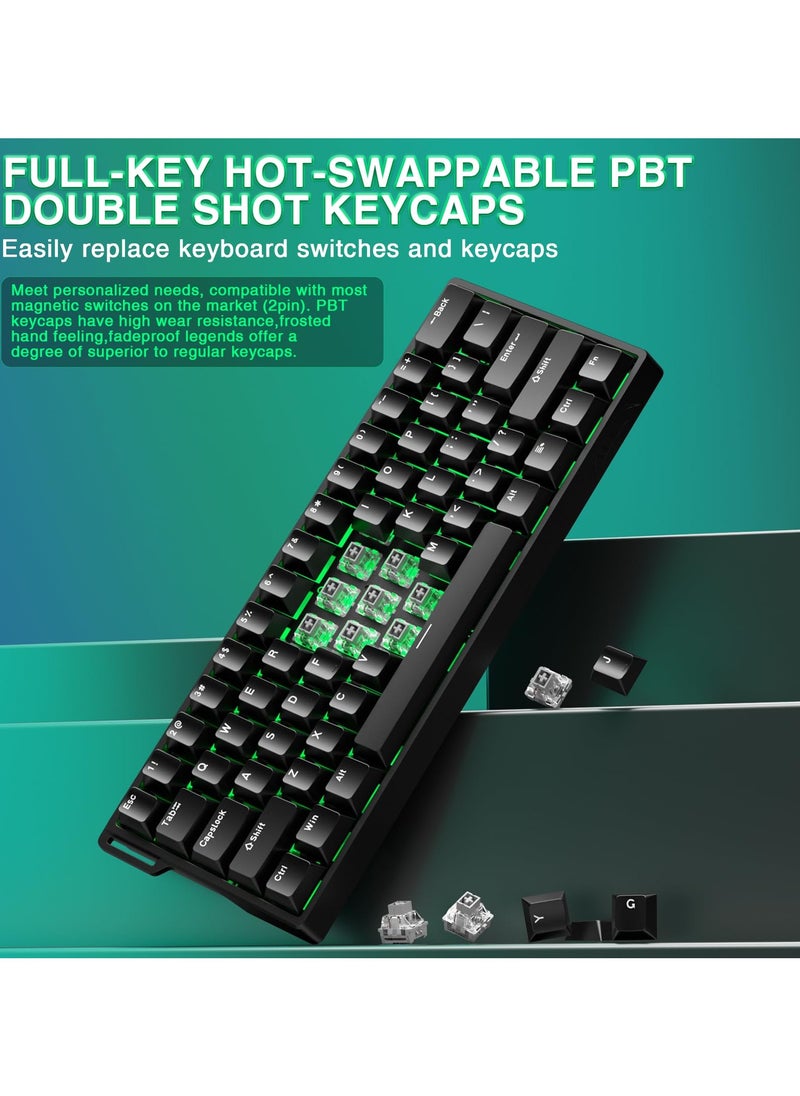 AULA AULA WIN60 HE Mechanical Gaming Keyboard Wired,Hall Effect Magnetic Switches,Adjustable Actuation Rapid Trigger,8K Polling Rate,RGB Backlight,60% Percent Keyboard for Mac/Win (BLACK)  - Image 3