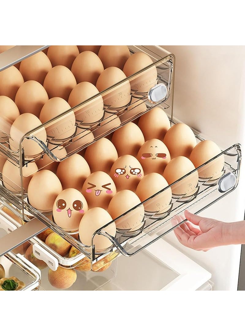 MosQuick MosQuick 60 Grid Egg Holder drawer Egg storage egg carrier egg Fresh Storage Box Container Egg Tray Egg Container for Fridge Egg Storage Box Egg Tray Egg Basket Perfect Egg Organizer and Egg Crate  - Image 4