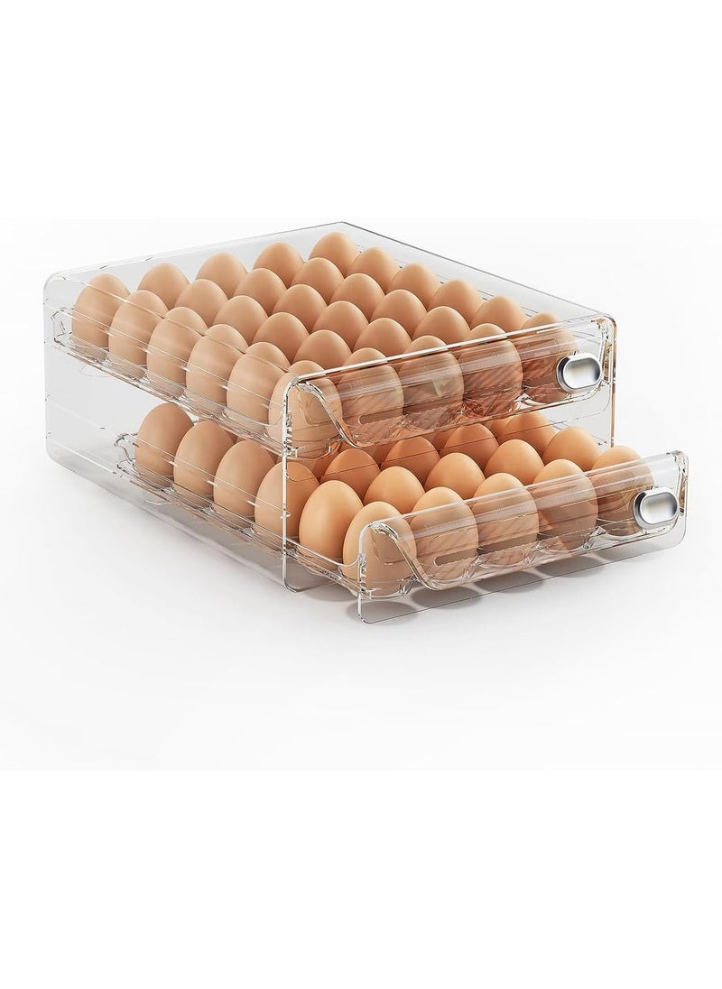 MosQuick MosQuick 60 Grid Egg Holder drawer Egg storage egg carrier egg Fresh Storage Box Container Egg Tray Egg Container for Fridge Egg Storage Box Egg Tray Egg Basket Perfect Egg Organizer and Egg Crate  - Image 2