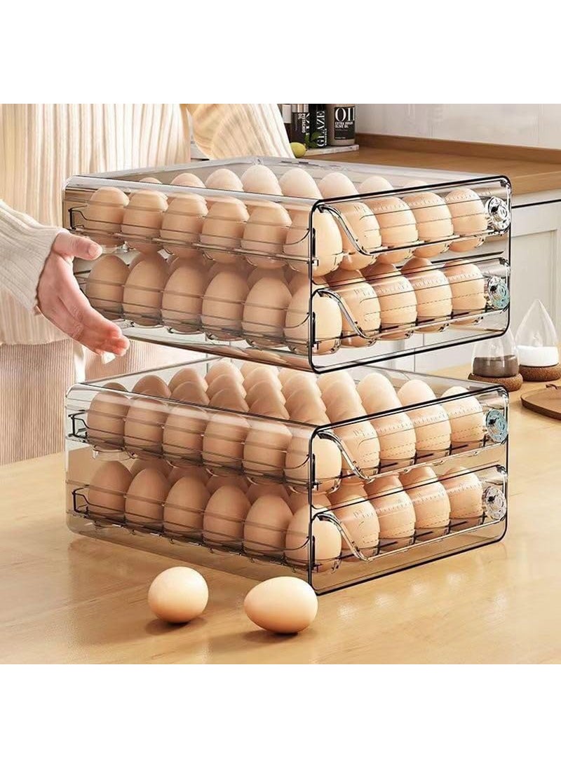 MosQuick MosQuick 60 Grid Egg Holder drawer Egg storage egg carrier egg Fresh Storage Box Container Egg Tray Egg Container for Fridge Egg Storage Box Egg Tray Egg Basket Perfect Egg Organizer and Egg Crate  - Image 1