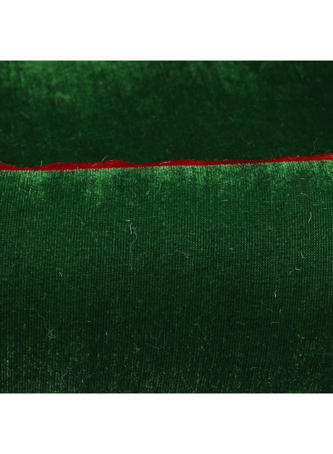 SRI Velvet Rectangle Shape Cat Bed & Puppy For Dog Bed (S, Green & Red) - Image 3