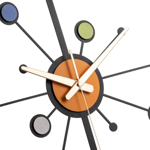 Nubilous Large World Map Wall Clock, Metal Minimalist Modern Clock, Round Silent Non-Ticking Battery Operated Wall Clocks for Living Room/Home/Kitchen/Bedroom/Office/School Decor (Black(ST-38), 40CM) - Image 5