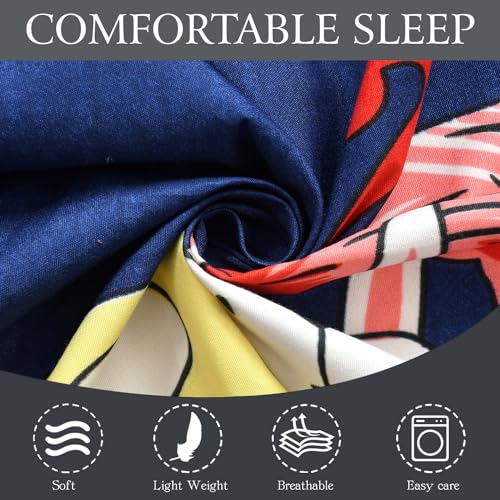 FRESH FROM LOOM Glace Cotton Wrinkle Free Soft Hypoallergenic Bed Sheet | Cartoon Printed Double Bedsheets King Size for Kids with 2 Pillow Cover (90x95 Inches/Animal Blue), 144 TC - Image 2