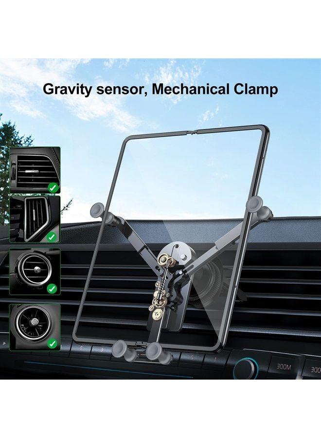 xuenair Amazing Z Fold Car Mount Universal Car Mount Aluminum,Vent Samsung Z Fold 3 Car Mount for Galaxy Z Fold 4 3 2[Without CASE] S21 S20 iPhone 13 pro max 4.7-8" Phones-Black