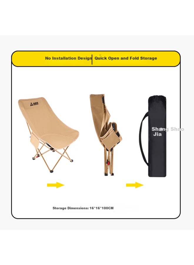 Suncojia Outdoor Folding Chair Portable Moon Chair Beach Recliner Fishing Camping Folding Table And Chair - Image 2