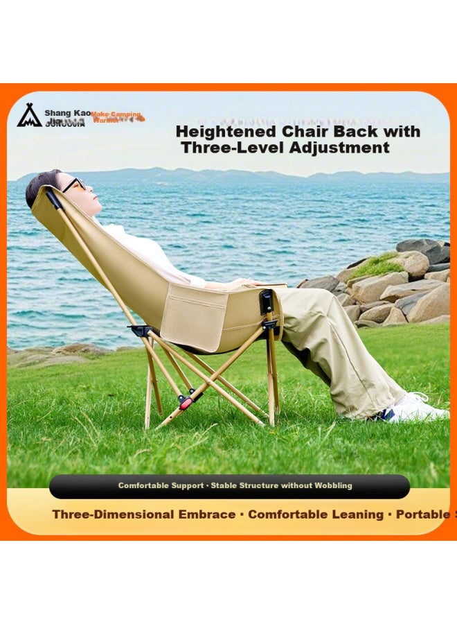 Suncojia Outdoor Folding Chair Portable Moon Chair Beach Recliner Fishing Camping Folding Table And Chair - Image 1