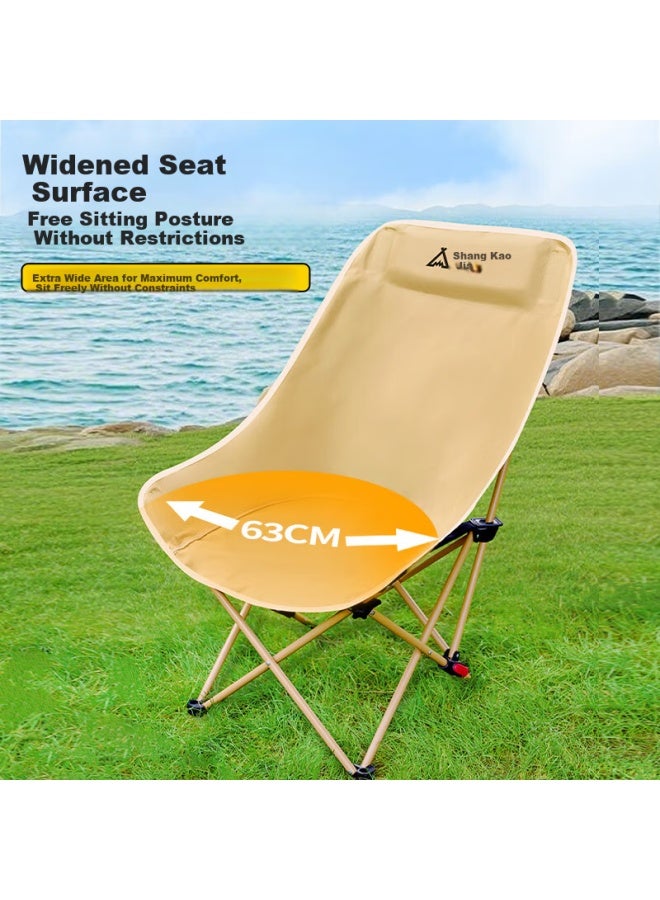 Suncojia Outdoor Folding Chair Portable Moon Chair Beach Recliner Fishing Camping Folding Table And Chair - Image 3