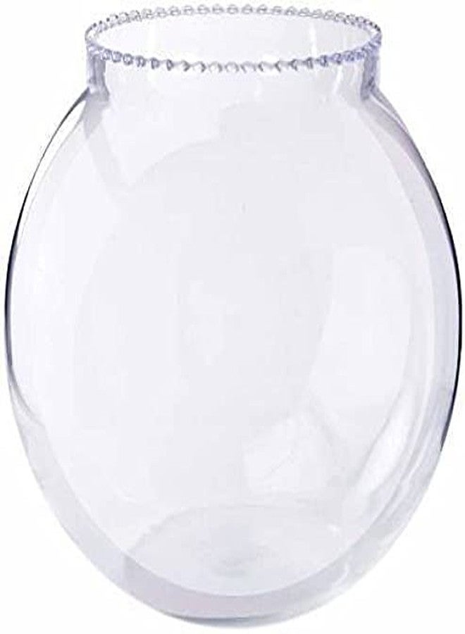 Virya Round Crystal Clear Transparent Zig Zag Neck Bowl Aquarium,Fish Bowl,Glass Vase for Home/Office Decoration (6 inches) - Image 4