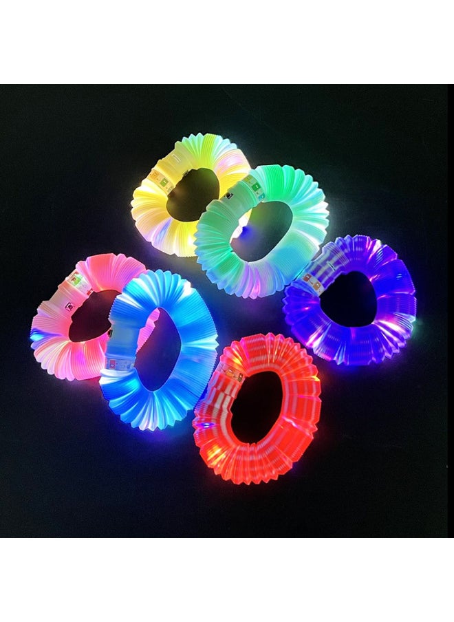 Generic - Flash Bellows Vent Decompression LED Water Pipe Pop Tube Decompression Luminous Telescopic Tube Toys-Color:Color Luminous Water Pipe Mixed Hair - Image 1