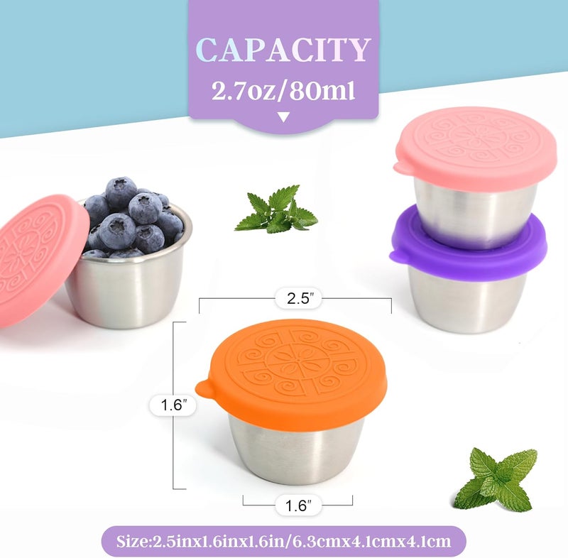 Qukaka Changing environment compatible 6x2.7 Oz Salad Dressing Container to Go,Handy Leakproof Stainless Steel Meal Prep Containers Reusable,Sauce Containers for Lunch Box, Picnics, Travel, Office and Kitchen Storage User friendly optimized build - Image 2