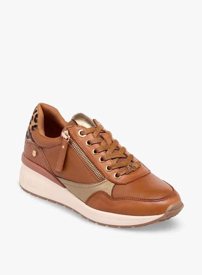 Carmela Women Panelled Leather Lace-Up Ankle Sneakers